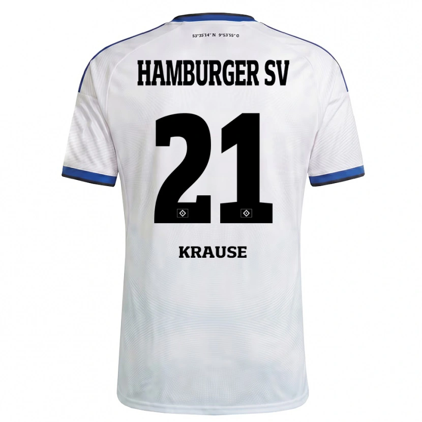 Danxen Pánské Fiete Krause #21 Bílá Černá Modrá Domů Hráčské Dresy 2026/27 Dres