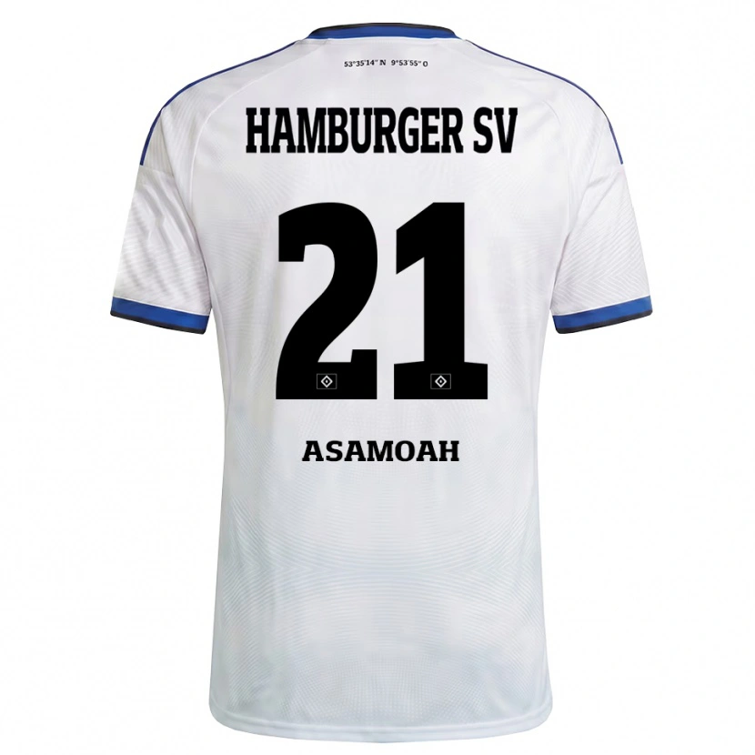 Danxen Pánské Justin Asamoah #21 Bílá Černá Modrá Domů Hráčské Dresy 2026/27 Dres
