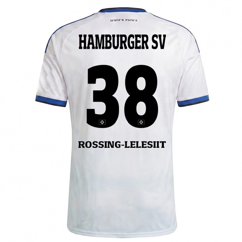 Danxen Pánské Alexander Røssing-Lelesiit #38 Bílá Černá Modrá Domů Hráčské Dresy 2026/27 Dres