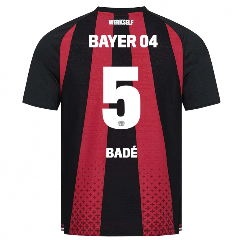 Danxen Pánské Loïc Badé #5 Černá Bílá Červená Domů Hráčské Dresy 2026/27 Dres