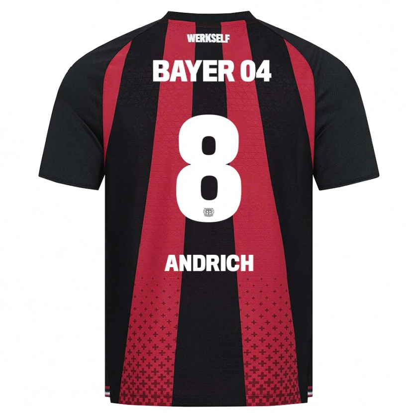 Danxen Pánské Robert Andrich #8 Černá Bílá Červená Domů Hráčské Dresy 2026/27 Dres