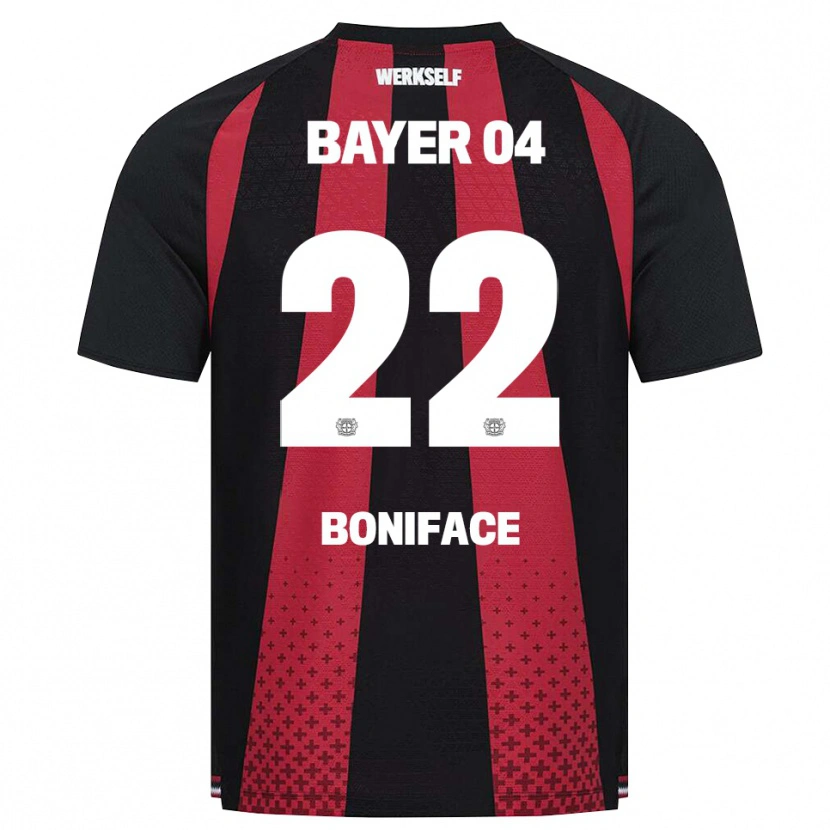Danxen Pánské Victor Boniface #22 Černá Bílá Červená Domů Hráčské Dresy 2026/27 Dres