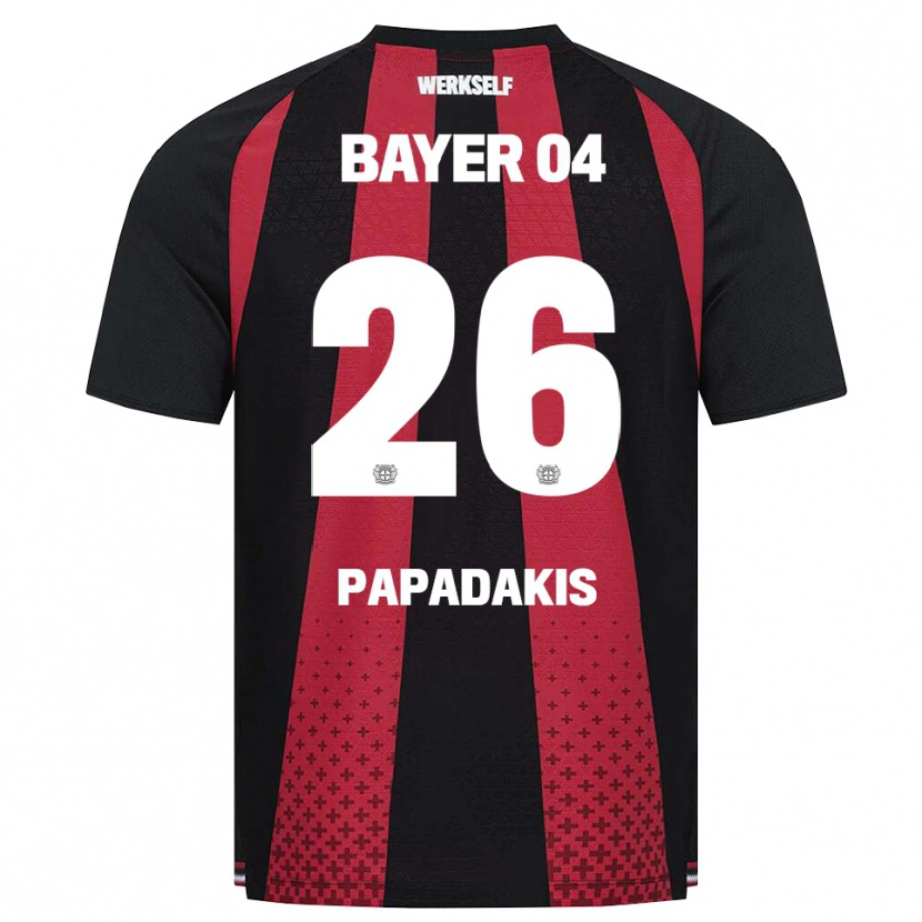 Danxen Pánské Konstantinos Papadakis #26 Černá Bílá Červená Domů Hráčské Dresy 2026/27 Dres