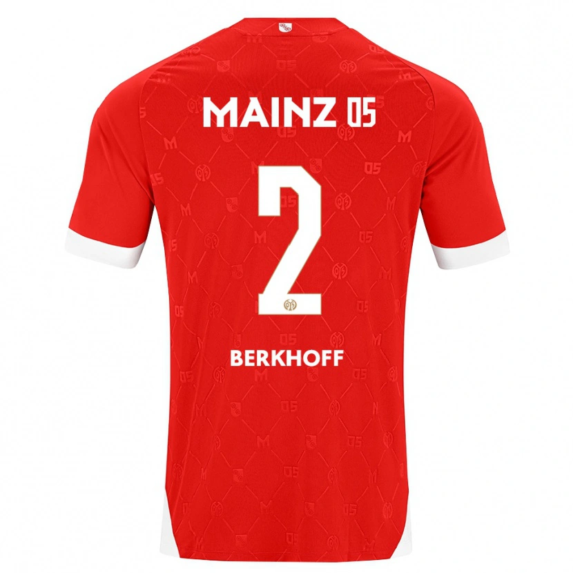 Danxen Pánské Jonas Berkhoff #2 Červená Bílá Domů Hráčské Dresy 2026/27 Dres