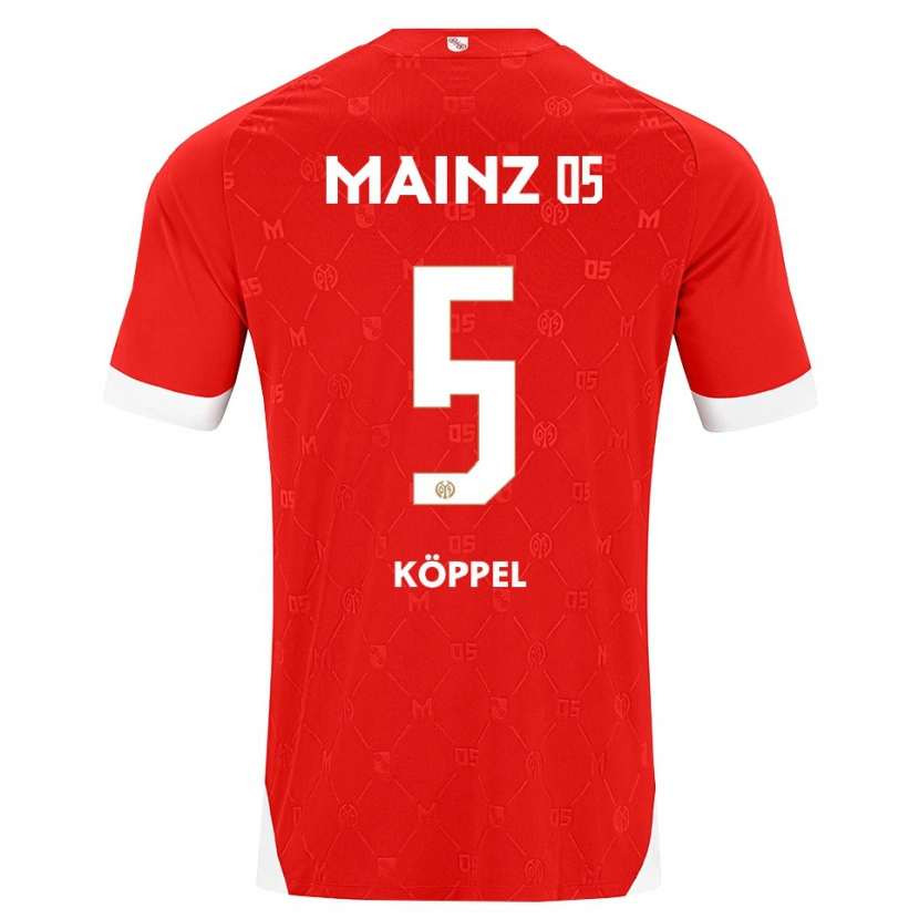 Danxen Pánské Domenic Köppel #5 Červená Bílá Domů Hráčské Dresy 2026/27 Dres
