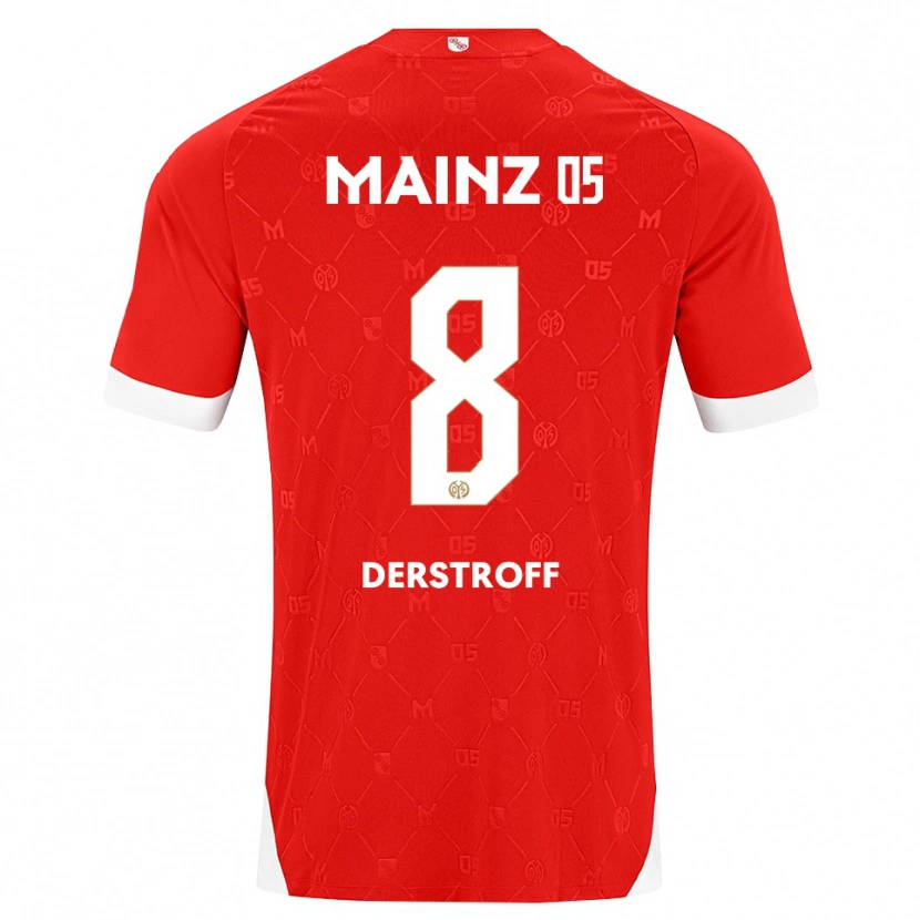 Danxen Pánské Julian Derstroff #8 Červená Bílá Domů Hráčské Dresy 2026/27 Dres