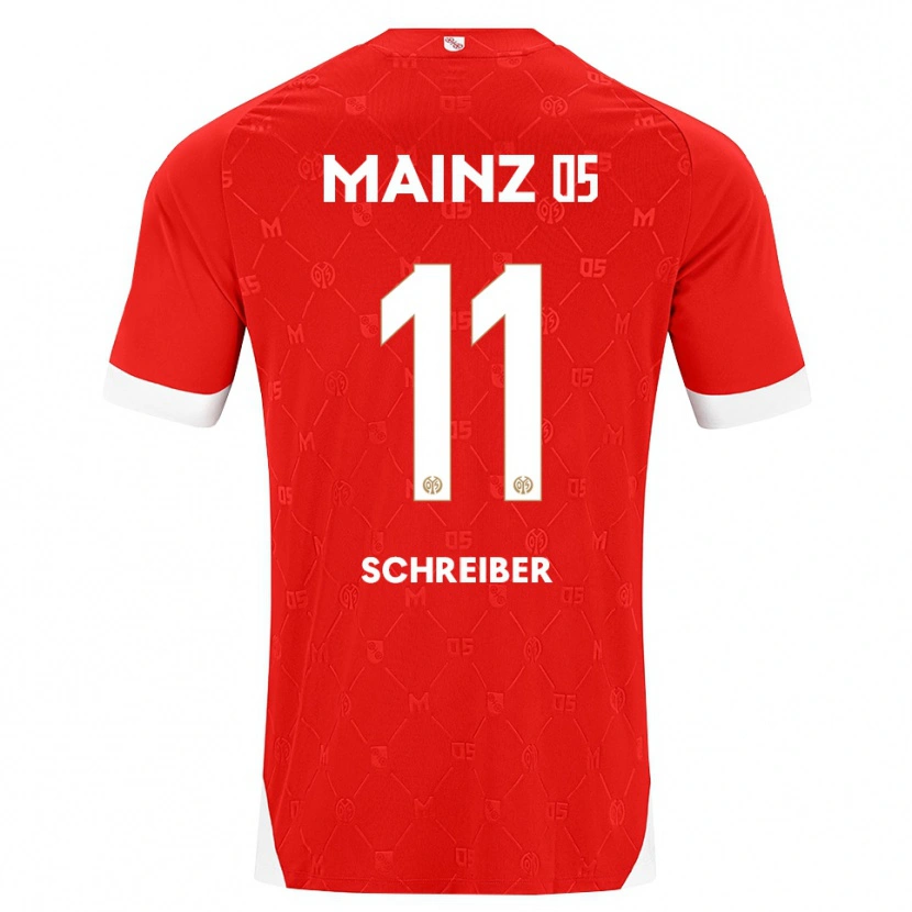 Danxen Pánské Philipp Schreiber #11 Červená Bílá Domů Hráčské Dresy 2026/27 Dres