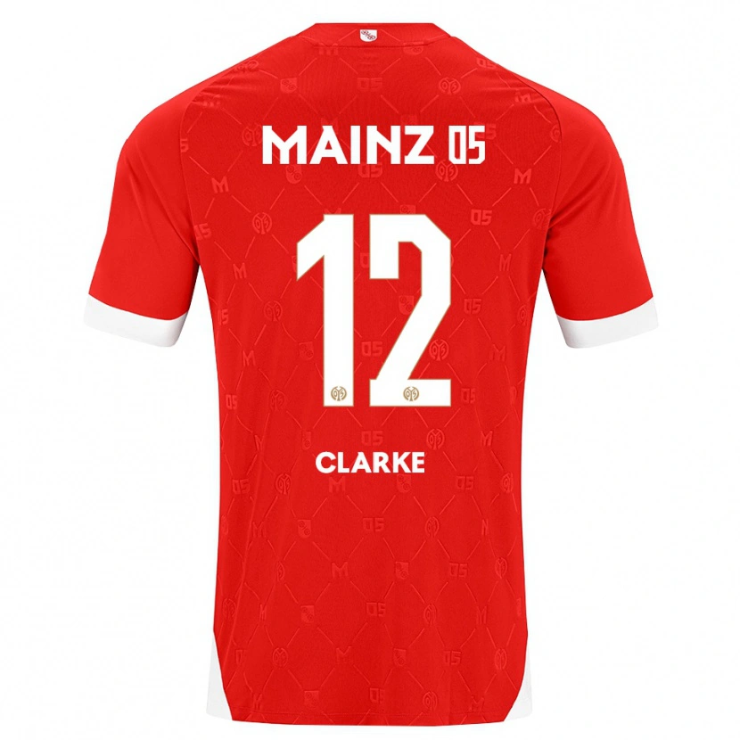 Danxen Pánské Sarah Clarke #12 Červená Bílá Domů Hráčské Dresy 2026/27 Dres