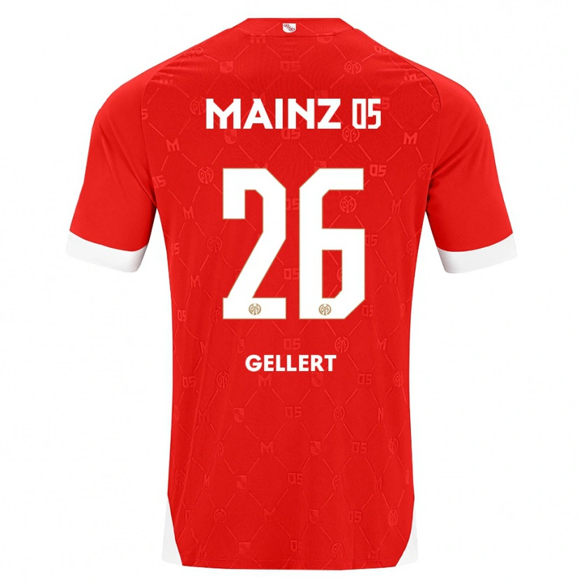 Danxen Pánské Mona Gellert #26 Červená Bílá Domů Hráčské Dresy 2026/27 Dres