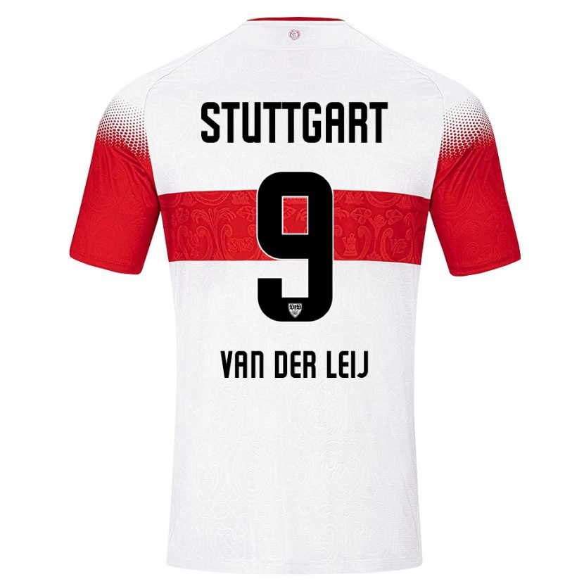 Danxen Pánské Tim Van Der Leij #9 Bílá Červená Žlutá Domů Hráčské Dresy 2026/27 Dres