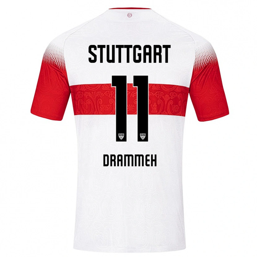 Danxen Pánské Mohamed Drammeh #11 Bílá Červená Žlutá Domů Hráčské Dresy 2026/27 Dres