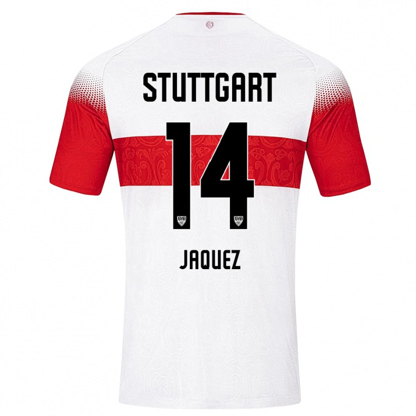 Danxen Pánské Luca Jaquez #14 Bílá Červená Žlutá Domů Hráčské Dresy 2026/27 Dres