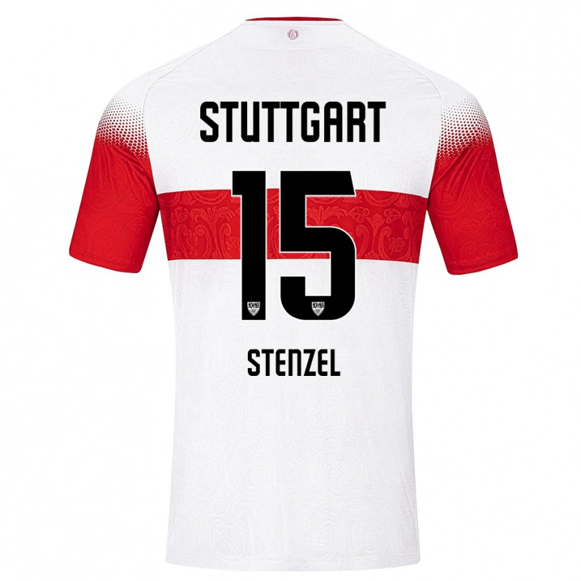 Danxen Pánské Pascal Stenzel #15 Bílá Červená Žlutá Domů Hráčské Dresy 2026/27 Dres