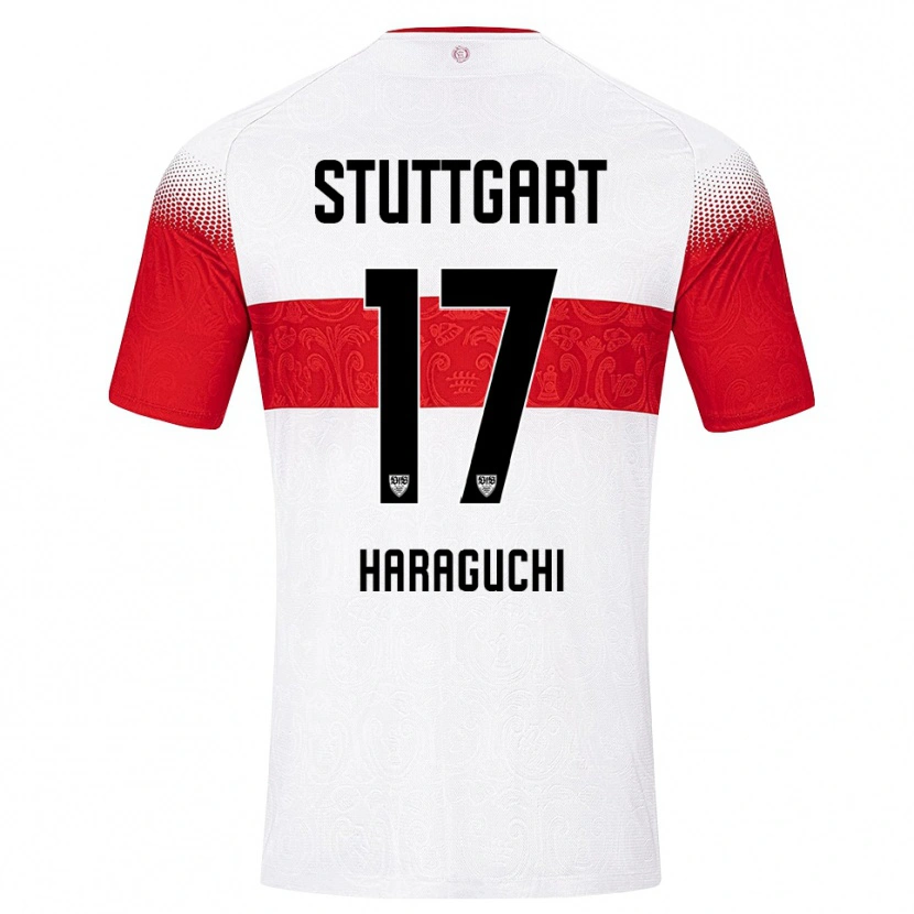 Danxen Pánské Genki Haraguchi #17 Bílá Červená Žlutá Domů Hráčské Dresy 2026/27 Dres