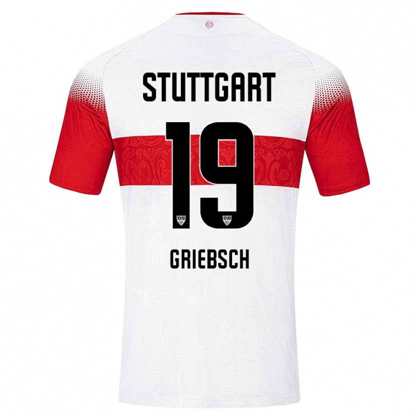 Danxen Pánské Lukas Griebsch #19 Bílá Červená Žlutá Domů Hráčské Dresy 2026/27 Dres