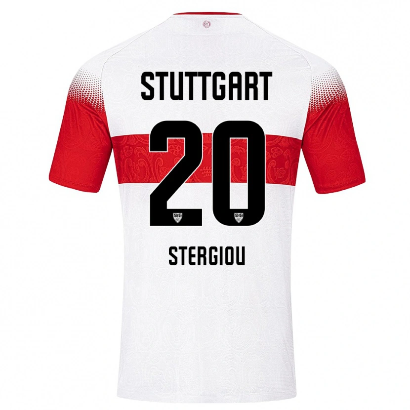 Danxen Pánské Leonidas Stergiou #20 Bílá Červená Žlutá Domů Hráčské Dresy 2026/27 Dres