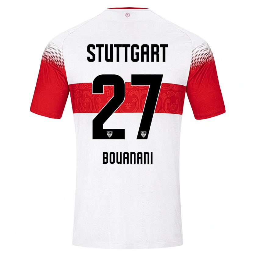 Danxen Pánské Badredine Bouanani #27 Bílá Červená Žlutá Domů Hráčské Dresy 2026/27 Dres