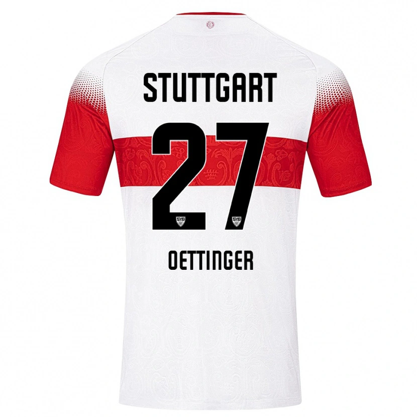 Danxen Pánské Jannik Oettinger #27 Bílá Červená Žlutá Domů Hráčské Dresy 2026/27 Dres