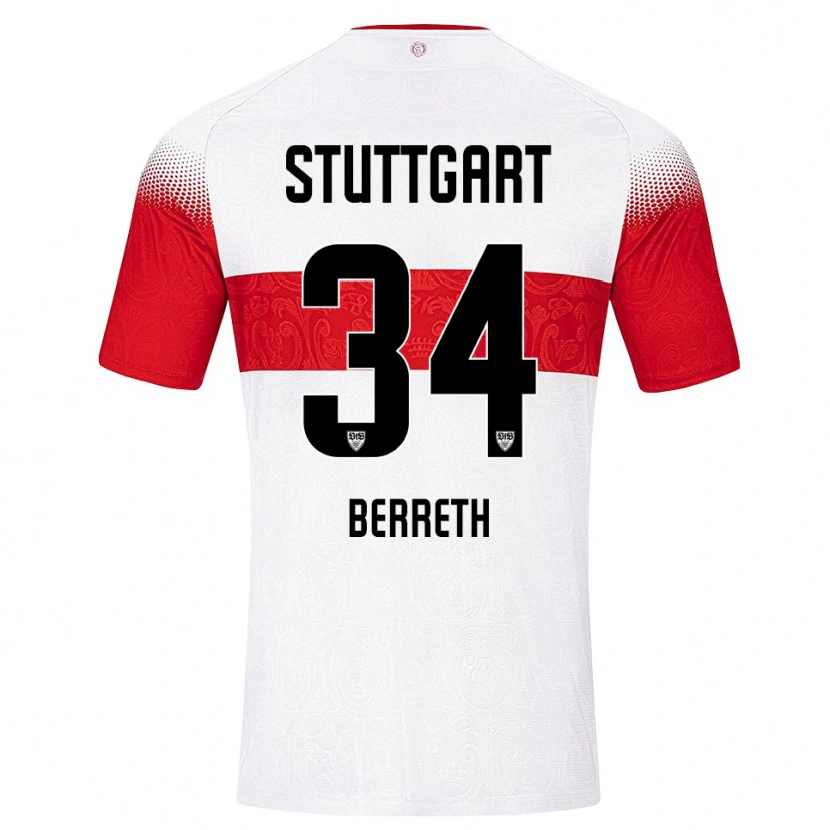Danxen Pánské Luca Berreth #34 Bílá Červená Žlutá Domů Hráčské Dresy 2026/27 Dres