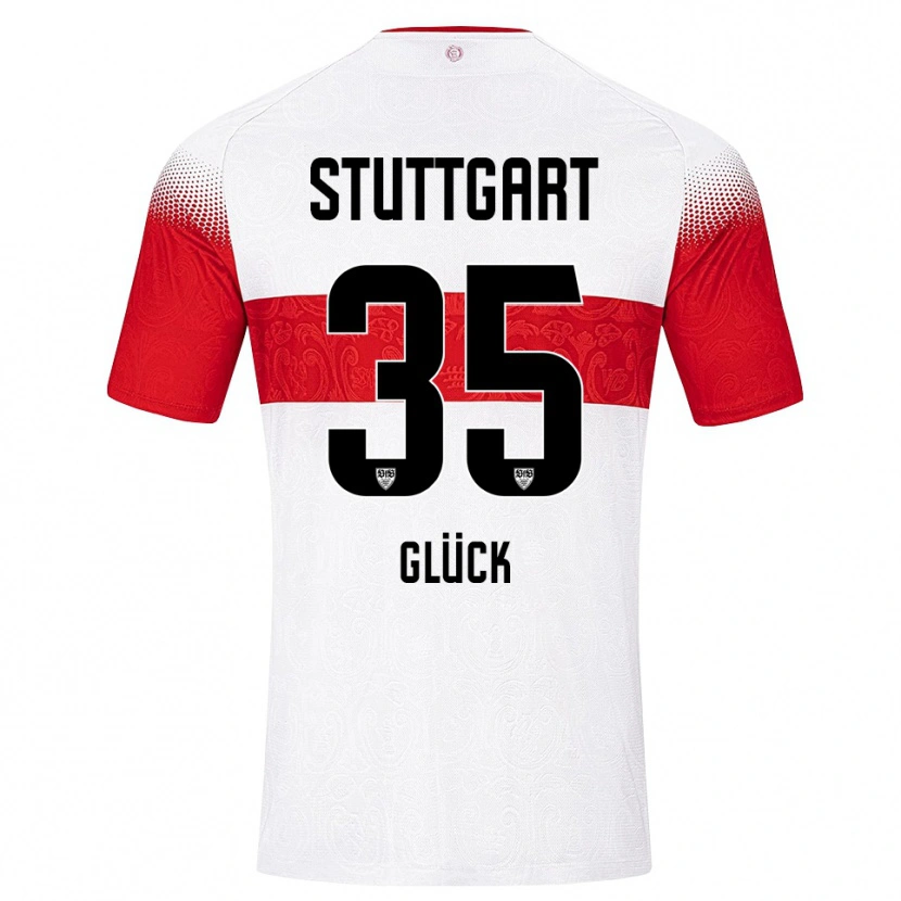 Danxen Pánské Michael Glück #35 Bílá Červená Žlutá Domů Hráčské Dresy 2026/27 Dres