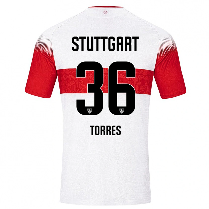 Danxen Pánské Yohann Torres #36 Bílá Červená Žlutá Domů Hráčské Dresy 2026/27 Dres