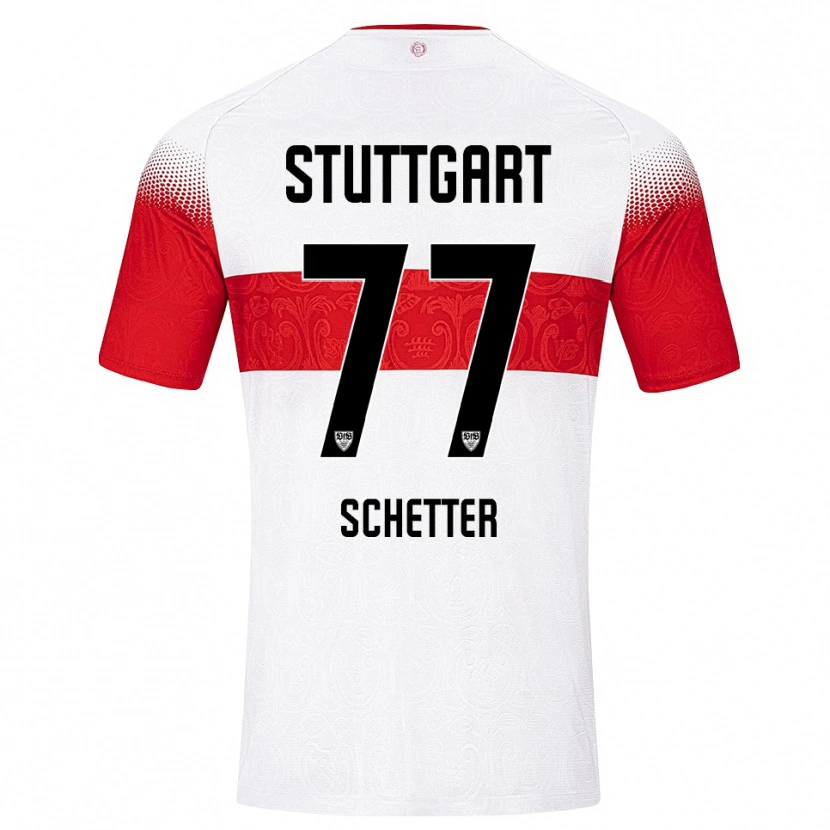 Danxen Pánské Leonie Schetter #77 Bílá Červená Žlutá Domů Hráčské Dresy 2026/27 Dres
