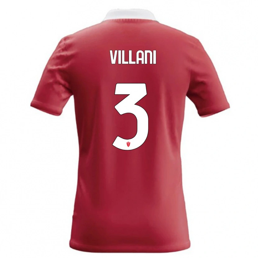 Danxen Pánské Matteo Villani #3 Červená Bílá Domů Hráčské Dresy 2026/27 Dres