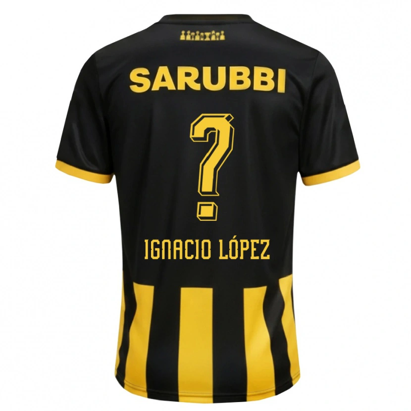 Danxen Pánské Ignacio López #0 Černá Žlutá Domů Hráčské Dresy 2026/27 Dres