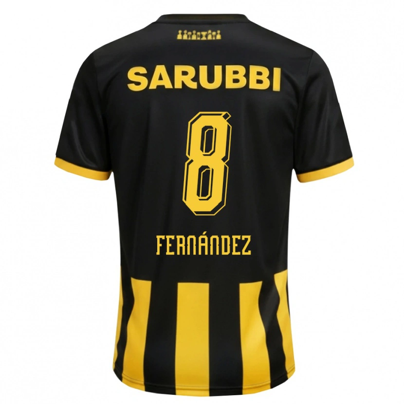 Danxen Pánské Nicolás Fernández #8 Černá Žlutá Domů Hráčské Dresy 2026/27 Dres