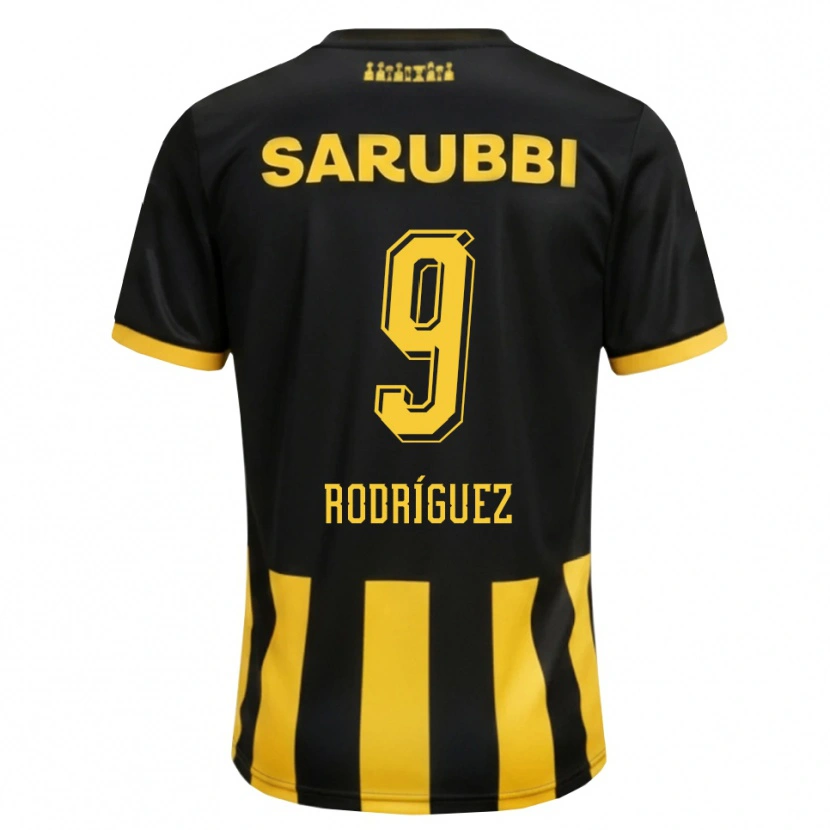 Danxen Pánské Agustín Rodríguez #9 Černá Žlutá Domů Hráčské Dresy 2026/27 Dres