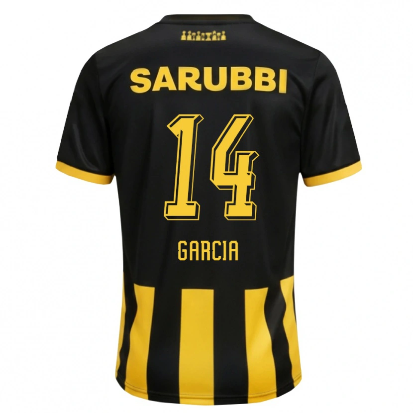 Danxen Pánské Damián García #14 Černá Žlutá Domů Hráčské Dresy 2026/27 Dres