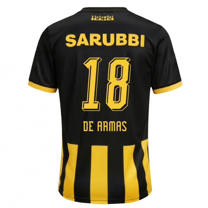 Danxen Pánské Nahuel De Armas #18 Černá Žlutá Domů Hráčské Dresy 2026/27 Dres