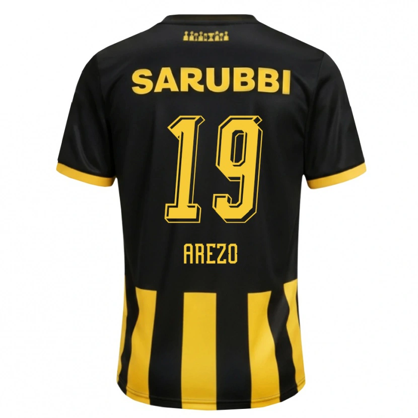 Danxen Pánské Matías Arezo #19 Černá Žlutá Domů Hráčské Dresy 2026/27 Dres