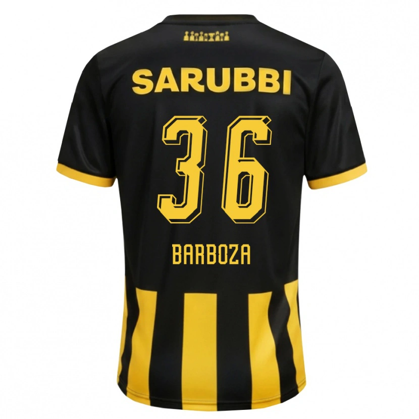 Danxen Pánské Brian Barboza #36 Černá Žlutá Domů Hráčské Dresy 2026/27 Dres