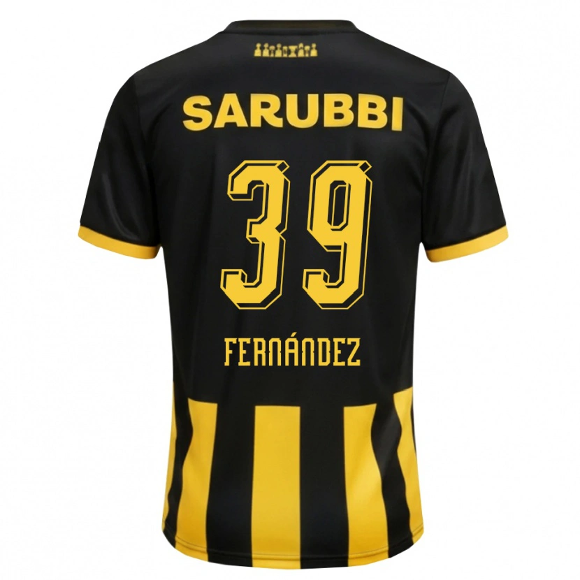 Danxen Pánské Francisco Fernández #39 Černá Žlutá Domů Hráčské Dresy 2026/27 Dres