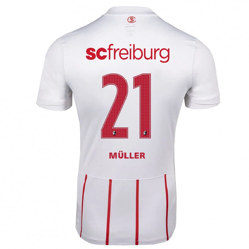 Danxen Pánské Florian Müller #21 Bílá Červená Žlutá Daleko Hráčské Dresy 2026/27 Dres
