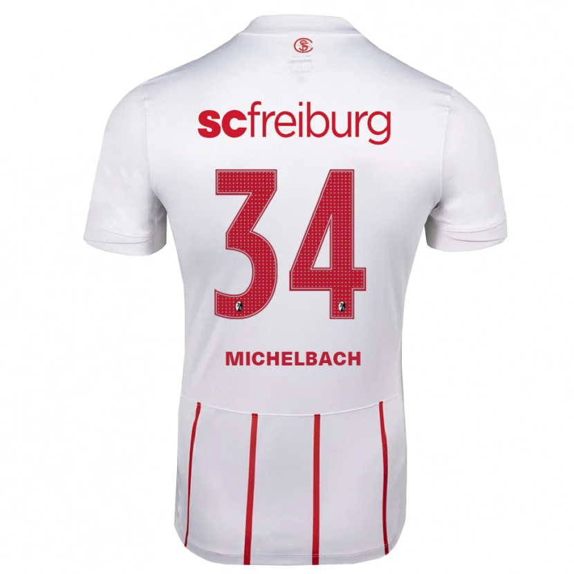Danxen Pánské Kilian Michelbach #34 Bílá Červená Žlutá Daleko Hráčské Dresy 2026/27 Dres