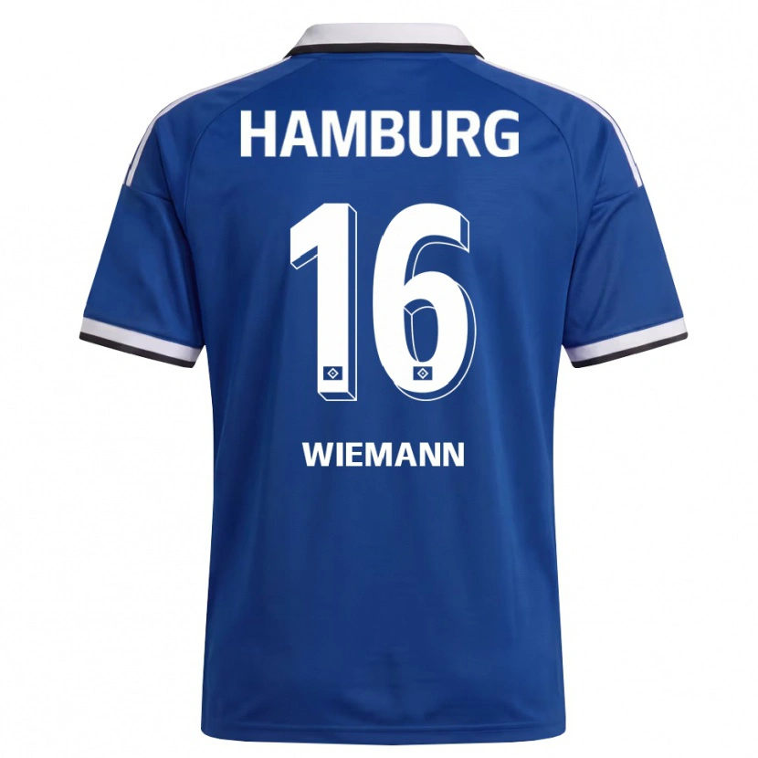 Danxen Pánské Lasse Wiemann #16 Bílá Modrá Daleko Hráčské Dresy 2026/27 Dres
