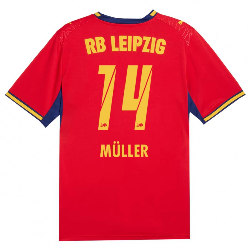 Danxen Pánské Hannes Müller #14 Červená Žlutá Královská Modř Daleko Hráčské Dresy 2026/27 Dres