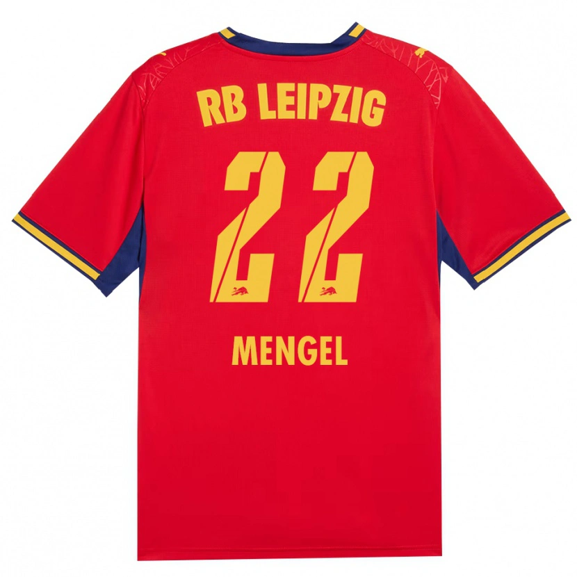 Danxen Pánské Luca Mengel #22 Červená Žlutá Královská Modř Daleko Hráčské Dresy 2026/27 Dres