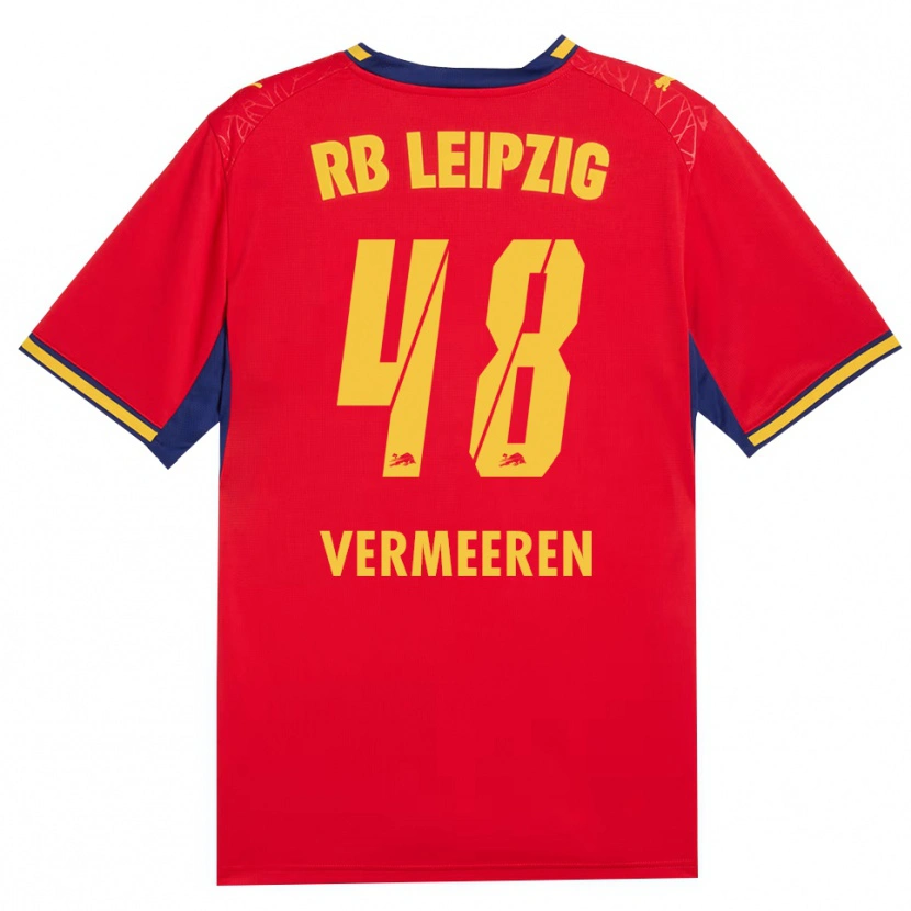 Danxen Pánské Arthur Vermeeren #48 Červená Žlutá Královská Modř Daleko Hráčské Dresy 2026/27 Dres