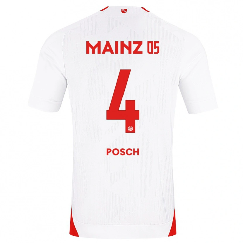 Danxen Pánské Stefan Posch #4 Bílá Červená Žlutá Daleko Hráčské Dresy 2026/27 Dres
