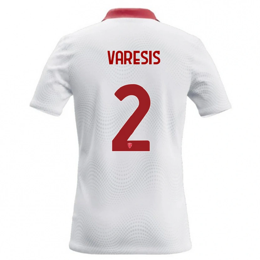Danxen Pánské Konstantinos Varesis #2 Bílá Červená Daleko Hráčské Dresy 2026/27 Dres