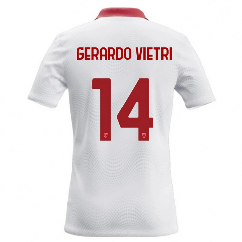 Danxen Pánské Alessandro Gerardo Vietri #14 Bílá Červená Daleko Hráčské Dresy 2026/27 Dres