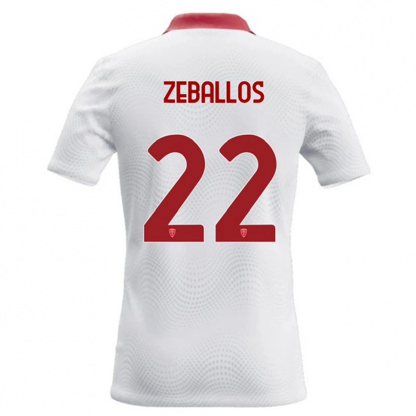 Danxen Dámské Exequiel Zeballos #22 Bílá Červená Daleko Hráčské Dresy 2026/27 Dres