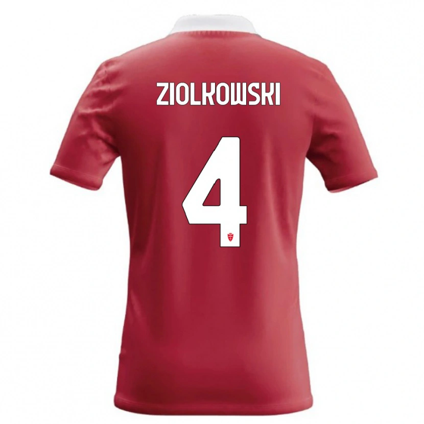 Danxen Dámské Jan Ziolkowski #4 Červená Bílá Domů Hráčské Dresy 2026/27 Dres