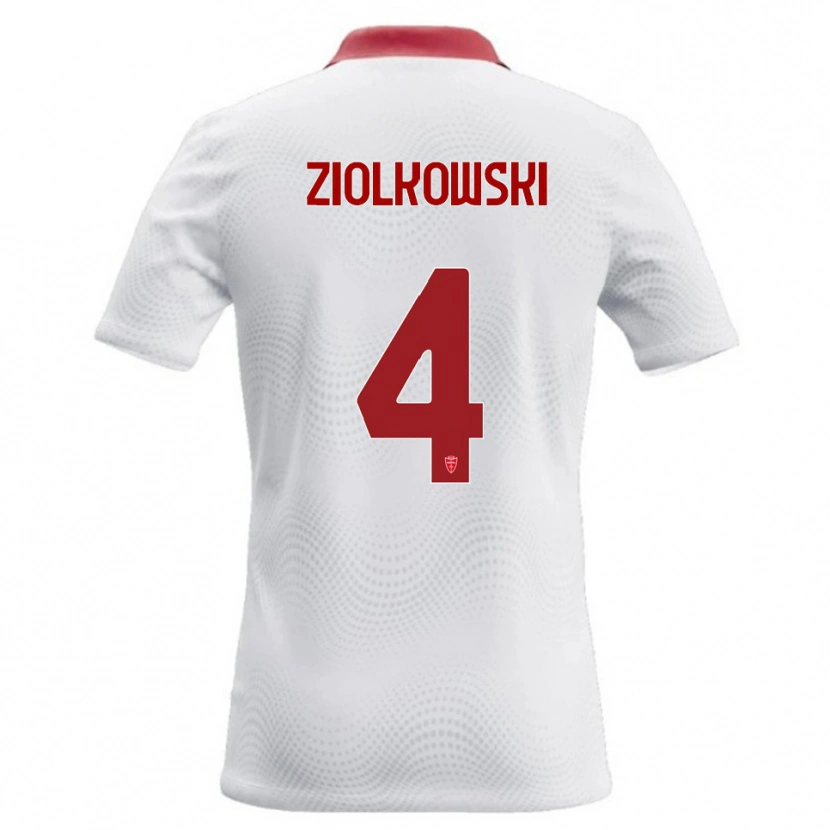Danxen Dámské Jan Ziolkowski #4 Bílá Červená Daleko Hráčské Dresy 2026/27 Dres