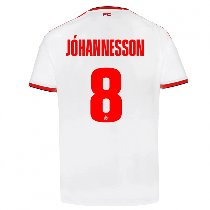 Danxen Dámské Ísak Jóhannesson #8 Bílá Červená Černá Domů Hráčské Dresy 2026/27 Dres