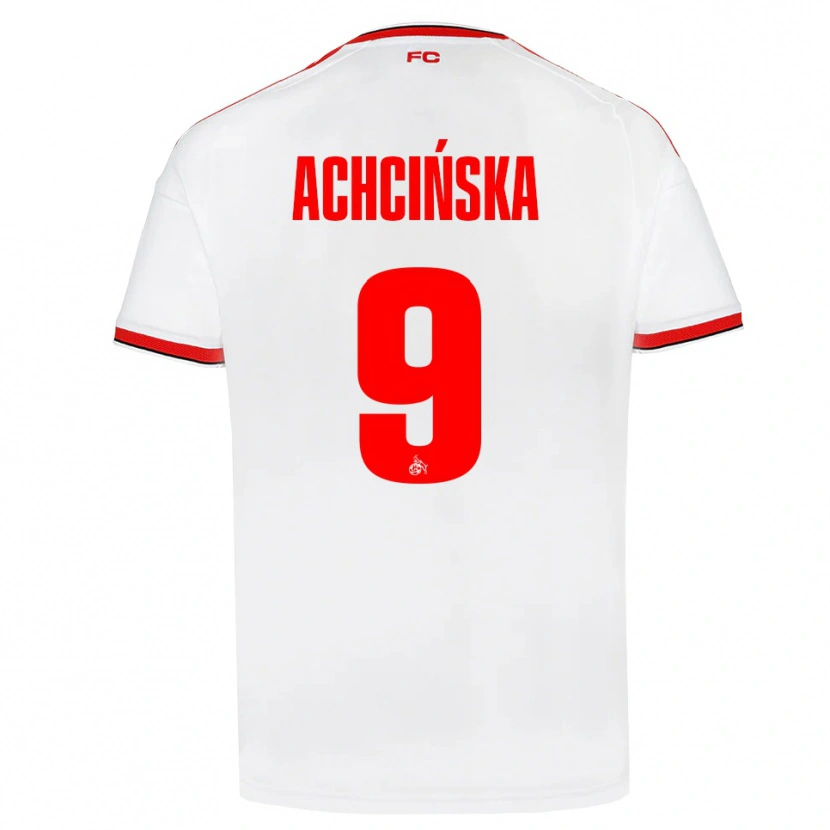 Danxen Dámské Adriana Achcińska #9 Bílá Červená Černá Domů Hráčské Dresy 2026/27 Dres