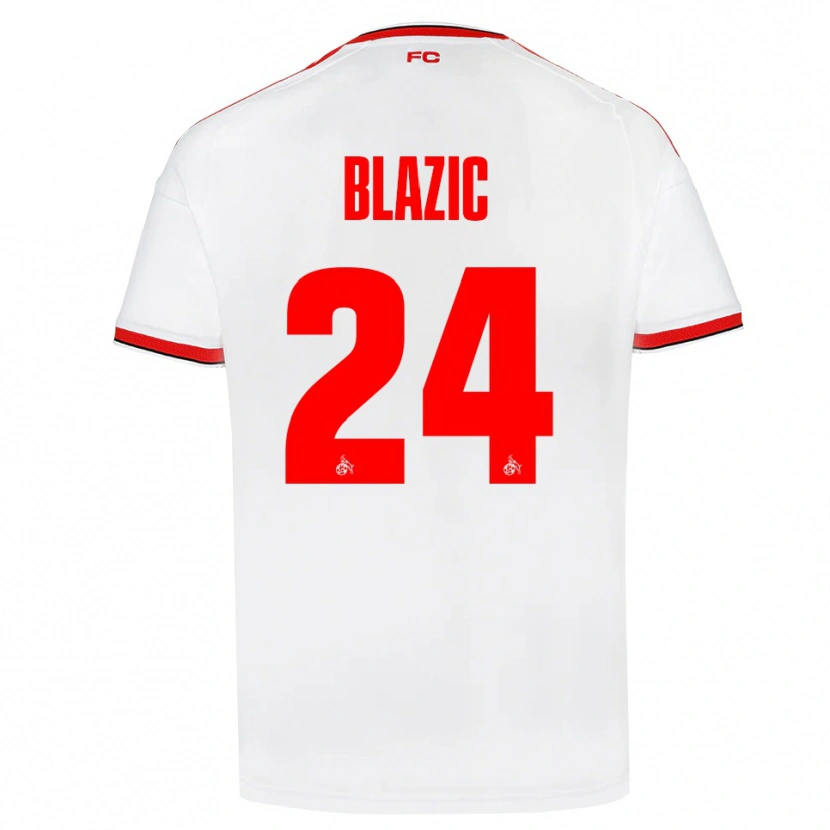 Danxen Dámské Alessandro Blazic #24 Bílá Červená Černá Domů Hráčské Dresy 2026/27 Dres